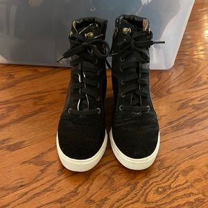 L.Paolo black wedge sneakers size 6.5